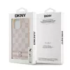 DKNY Ādas Checkered Mono Pattern & Printed Stripes Maciņš iPhone 14 Pro Max - Rozā