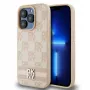 DKNY Ādas Checkered Mono Pattern & Printed Stripes maciņš iPhone 15 Pro Max - Rozā