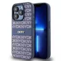 DKNY Īstas ādas Mono Stripe un metāla logo maciņš iPhone 15 Pro - Zils