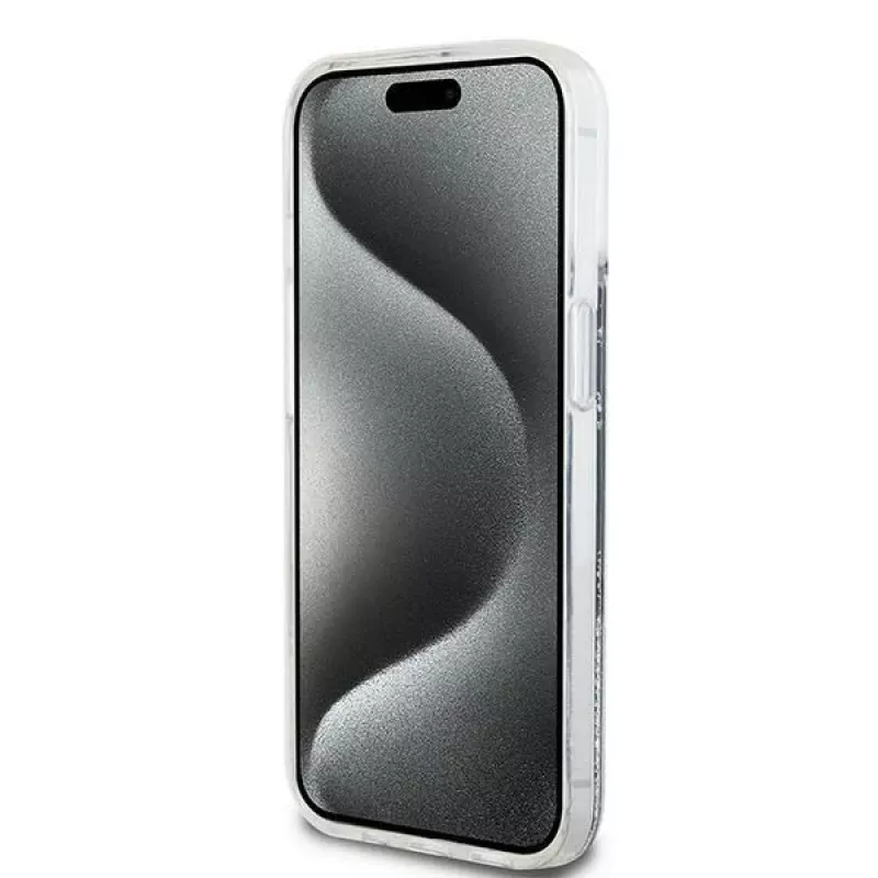 DKNY Liquid Glitter Big Logo iPhone 14/15/13 maciņš - melns