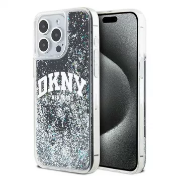 DKNY Liquid Glitter Big Logo iPhone 14 Pro Max maciņš - melns