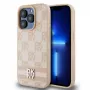 DKNY PU ādas rūtaina un svītraina maciņš iPhone 13 Pro rozā