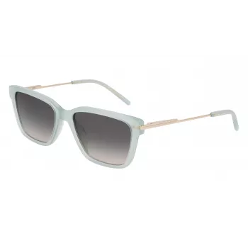 DKNY Women's DK713S Saulesbrilles - Brūns Havana Taisnstūra Rāmis ar Brūniem Gradienta Stikliem - 56 mm Lēcas Platums