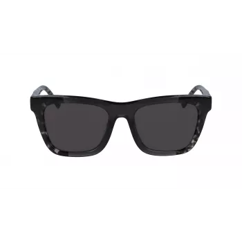 DKNY Sieviešu kvadrātveida saulesbrilles DK529S-001 - Melns rāmis, pelēkas lēcas, 53mm