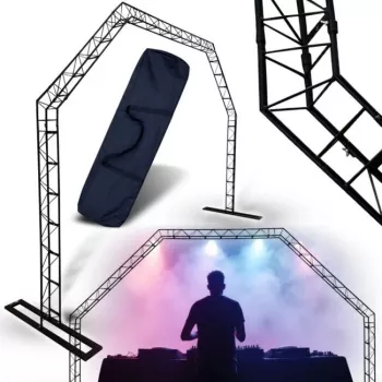 DNA PROFESSIONAL DNA DJ GATE pārnēsājama apgaismojuma truss sistēma, tērauds, melna, 60 kg kravnesība, 1500-3000 mm augstums