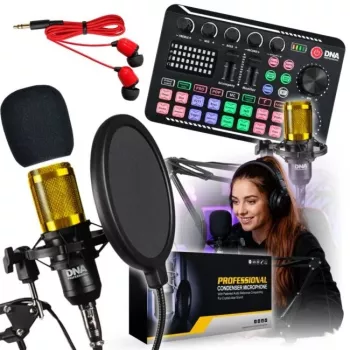 DNA Studio Set ārējā Bluetooth skaņas karte / audio interfeiss ar DSP efektiem, fantoma barošanu, USB-C un akumulatoru