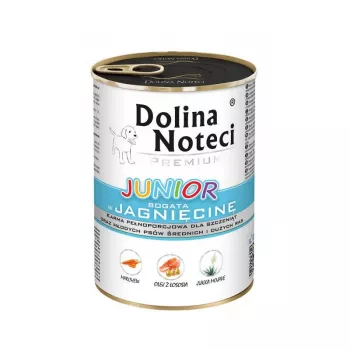 Dolina Noteci Premium Junior bagāta ar jēru mitrā suņu barība vidēju un lielu šķirņu kucēniem, 400g kārba