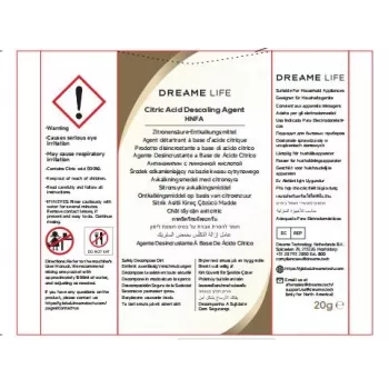 Dreame HNFA atkaļķošanas šķīdums N20 tvaika tīrītājam – 12 x 20g paciņas (citronskābe)