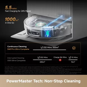 Dreame X60 Pro Ultra Complete robota putekļsūcējs ar bāzes staciju, 12000 Pa iesūkšanas jauda, 6400 mAh akumulators, melns