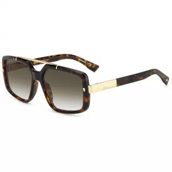 DSQUARED2 D2-0120-S-086 Vīriešu saulesbrilles tumša Havana rāmis pelēkas lēcas 57mm