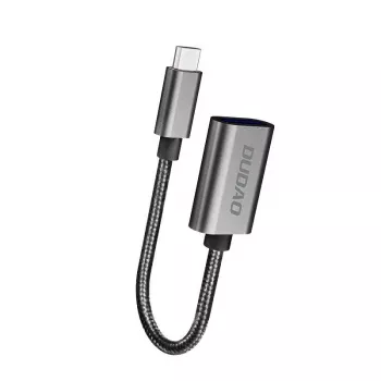 Dudao L15T OTG USB 2.0 to USB Type-C Adapter Cable, Gray, 15 cm