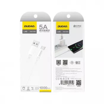 Dudao USB-A uz USB-C kabelis 1m Melns