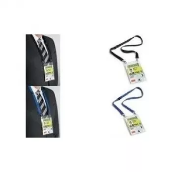 DURABLE 20 DUO A6 vārda kartīšu turētājs ar tekstila auklu, caurspīdīgs, 10 gab. 852507