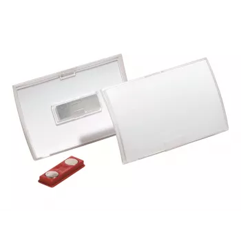 DURABLE CLICK FOLD magnētiskais vārda nozīmītes turētājs 90x54 mm, caurspīdīgs, 10 gab. (821519)