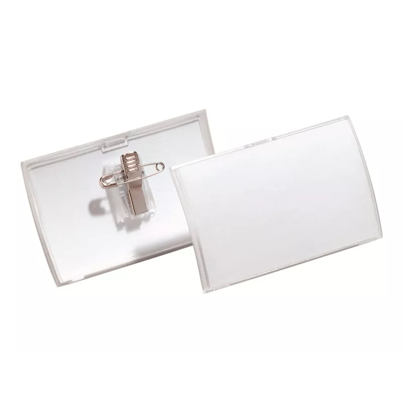 DURABLE CLICK FOLD vārda kartīšu turētājs ar kombinēto klipsi, 90 x 54 mm, caurspīdīgs, 25 gab. (821419)
