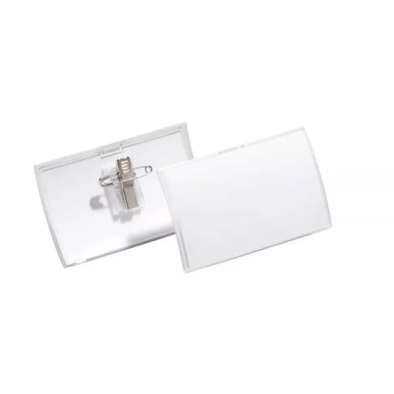 DURABLE CLICK FOLD vārda kartīšu turētājs ar kombinēto klipsi, 90 x 54 mm, caurspīdīgs, 25 gab. (821419)