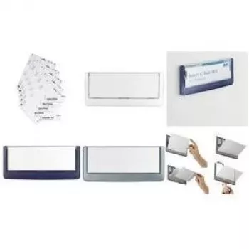 DURABLE CLICK SIGN durvju zīme 149x52,5 mm sudraba pelēkā akrila rāmī, caurspīdīgs ieliktņa vāciņš, ieliktņa maiņa bez instrumentiem, montāža ar skrūvēm vai līmlapiņām, 1 gab. 486002