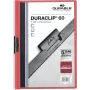 DURABLE DURACLIP 60 A4 dokumentu mape ar klipsi, melna, ar caurspīdīgu priekšējo vāku, 60 lapu ietilpība, pretizslīdes atsperes klipsis, 25 gab. iepakojums 220903