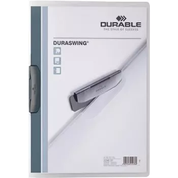 DURABLE DURASWING 30 A4 caurspīdīga dokumentu mape ar klipsi (5 gab. iepakojums) 229037