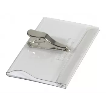 DURABLE Vārda nozīmītes turētājs 54x90 mm ar krokodila klipsi, 25 gab., caurspīdīgs 811119