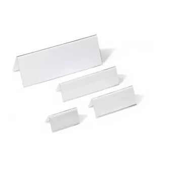 DURABLE galda vārda plāksnīte telts stila A4 105/210x297 mm akrils caurspīdīgs 10 gab. 803519