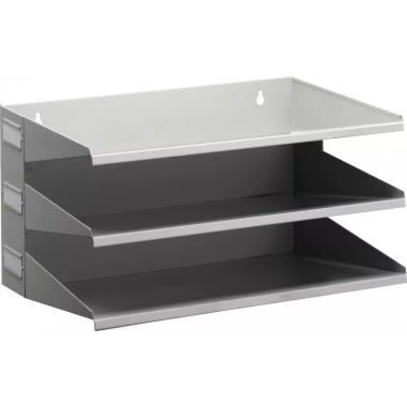 DURABLE VARICOLOR 3 līmeņu A4 šķirošanas statīvs, modulārs galda organizators, pelēks ar sarkanu/zaļu/zilu paplāti 335910