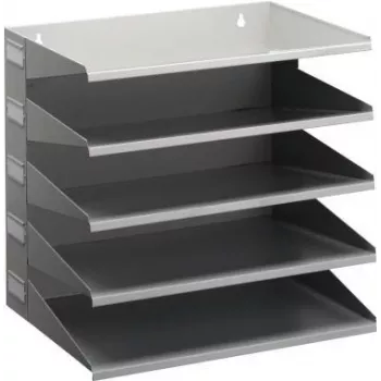 DURABLE VARICOLOR® 5-nodalījumu A4 šķirošanas statīvs, gaiši pelēks ar daudzkrāsainām atvilktnēm 336010