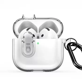 Dux Ducis Apple AirPods 4 PECL Series PC+TPU Cover with Hook Caurspīdīgs