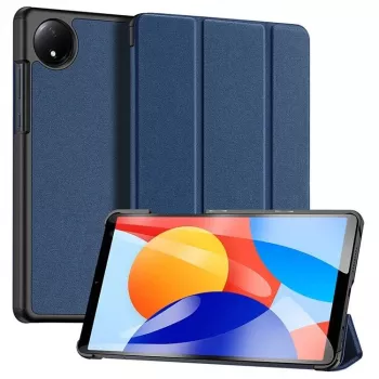 Dux Ducis Domo Series trīsdaļīgs statīvs PU ādas planšetdatora vāks Xiaomi Redmi Pad SE 8.7, zils