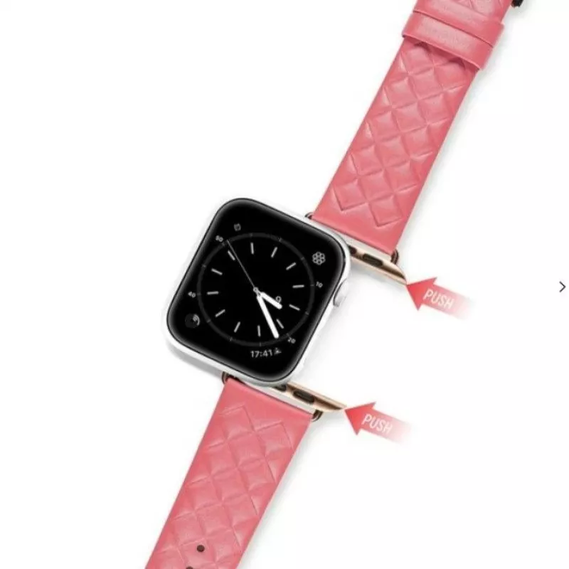 Dux Ducis Īstas ādas Apple Watch siksniņa Series 7/6/5/4/3/2/SE (38/40/41mm) - Sarkanā