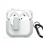 Dux Ducis PECP Series PC+TPU vāciņš ar āķi AirPods 4, balts zaļš
