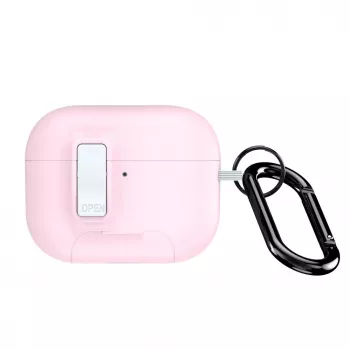 Dux Ducis PECQ Series PC+TPU apvalks ar āķi Apple AirPods Pro 3, balts/rozā