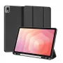 Dux Ducis Samsung Galaxy Tab S11 Domo Series trīsdaļīgs statīvs PU ādas planšetdatora vāks melns