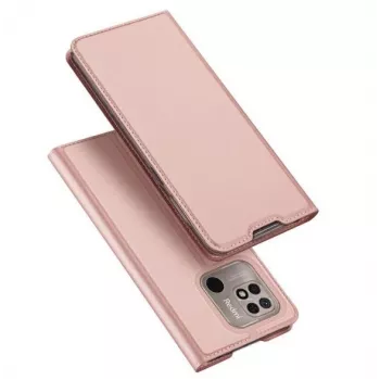 Dux Ducis Skin Pro Flip Case Xiaomi Redmi 10C, PU āda ar kartes slotu un statīvu, rozā