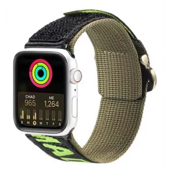 Dux Ducis Strap (Outdoor Version) Apple Watch siksniņa (49, 45, 44, 42 mm) Nylon Band Bracelet Black Green