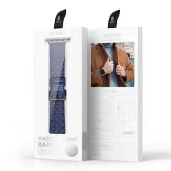 Dux Ducis Trap Īstas Ādas Rokas Siksniņa Apple Watch 7/6/5/4/3/2/SE (45/44/42mm) Zila