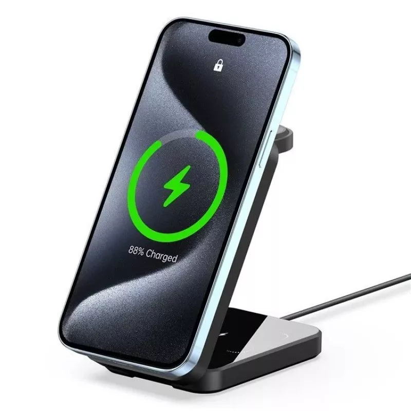 Duzzona W17 3-in-1 Wireless Charger Stand with MagSafe 15W Black