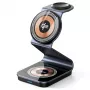 Duzzona W21 3-in-1 15W Wireless Charging Stand Phone Earphone Watch Charger (Qi2 Certified) Caurspīdīgs