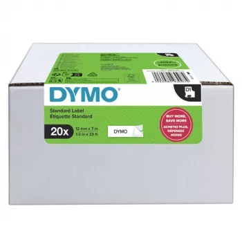 DYMO D1 marķēšanas lente 9mm x 7m melna uz balta (10 gab.)
