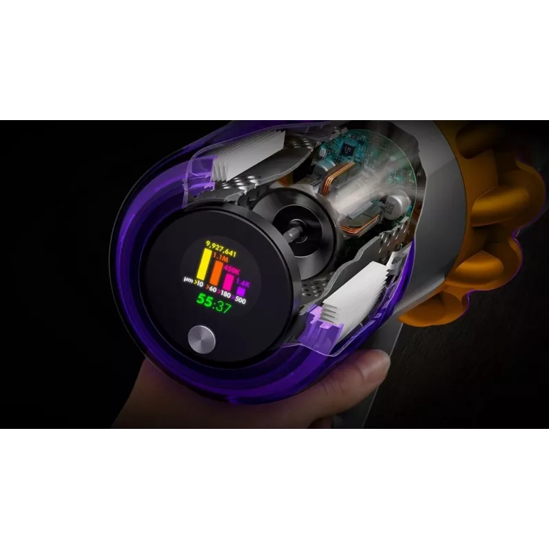 Dyson V15s Detect Submarine 2-in-1 Stieņa putekļsūcējs, Sausā un mitrā tīrīšana, Bez maisa, 0,77 L, Niķelis/Dzeltens
