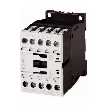 Eaton DILM12-10 Strāvas kontaktors – 230V maiņstrāvas spole, 3 poli + 1 NO, 12A AC-3, 5.5kW, IP20, DIN sliedes montāža