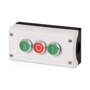 Eaton M22-I3-M1 apgaismota spiedpoga, 3NO+3NC, zaļa, 22,5 mm, IP69K