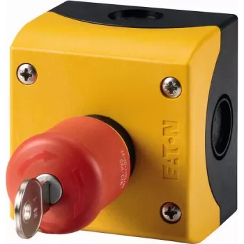 Eaton M22-PVS/KC11/IY Avārijas STOP slēdzis ar atslēgu, 1NC/1NO, 22.5mm, IP66, sarkans