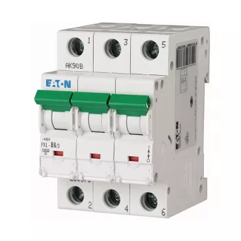 Eaton PXL-B6/3 Automātiskais slēdzis 6A 3 polu B raksturlīkne 10kA