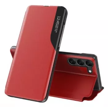 Eco Samsung Galaxy S23+ ar Flip Stand Leather View vāciņu sarkanā krāsā