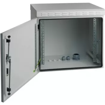 EFB Elektronik 19 inch sienas skapis IP55, 7U, tērauda durvis, dziļums 600 mm, RAL 7035 (gaiši pelēks)