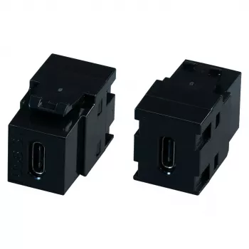 EFB Elektronik EB560 USB-C Keystone Adapteris, 10 Gbit/s, 60 W PD, Melns