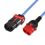 EFB Elektronik Pagarinātājs C14 uz C13 180° Dual-Lock Zils 2 m