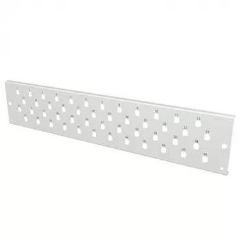EFB Elektronik VSB2HE-FP-48ST 2U 19 collu priekšējais panelis 48 ST/FC D-hole adapteriem, pelēks