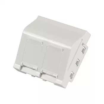 EFB ET-25028 centrālā montāžas plāksne 2 Keystone moduļiem, leņķveida izeja, 45x45 mm
